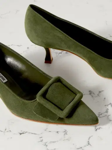 Manolo Blahnik Maysale 50 Buckled Suede Pumps | Thumbnail 4 Manolo Blahnik Maysale 50 Buckled Suede Pumps | Thumbnail 4
