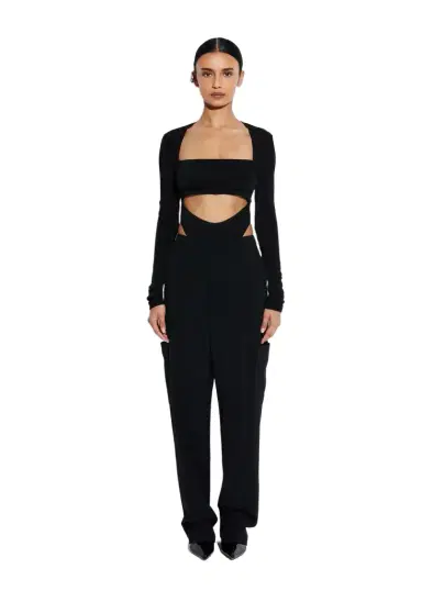 Lapointe Matte Crepe Tapered Trouser | Thumbnail 1 Lapointe Matte Crepe Tapered Trouser | Thumbnail 1