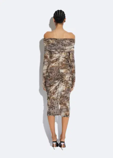 Lapointe Snake Mesh Off The Shoulder Dress | Thumbnail 4 Lapointe Snake Mesh Off The Shoulder Dress | Thumbnail 4