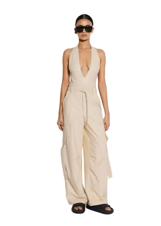 LAPOINTE Stretch Faux Leather Plunge Neck Bodysuit