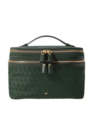 Anya Hindmarch Vanity Kit Leather-trimmed Nylon-jacquard Cosmetics Case | Thumbnail 1 Anya Hindmarch Vanity Kit Leather-trimmed Nylon-jacquard Cosmetics Case | Thumbnail 1