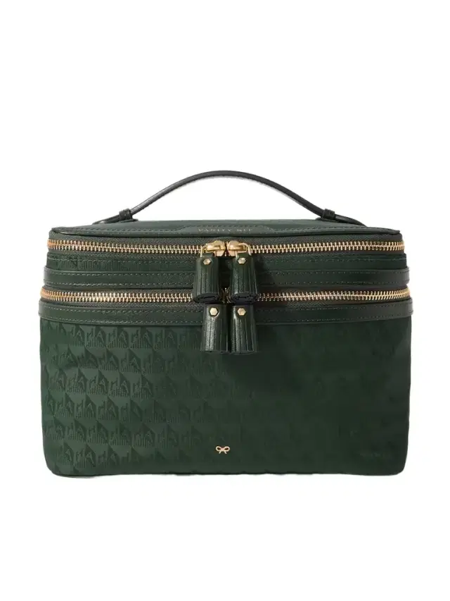 Anya Hindmarch Vanity Kit Leather-trimmed Nylon-jacquard Cosmetics Case