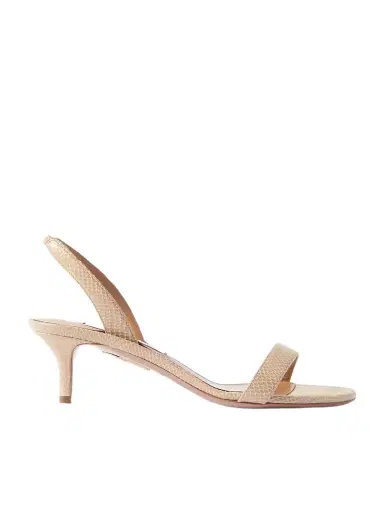 Aquazzura So Nude 50 Snake-effect Leather Slingback Sandals | Thumbnail 1 Aquazzura So Nude 50 Snake-effect Leather Slingback Sandals | Thumbnail 1