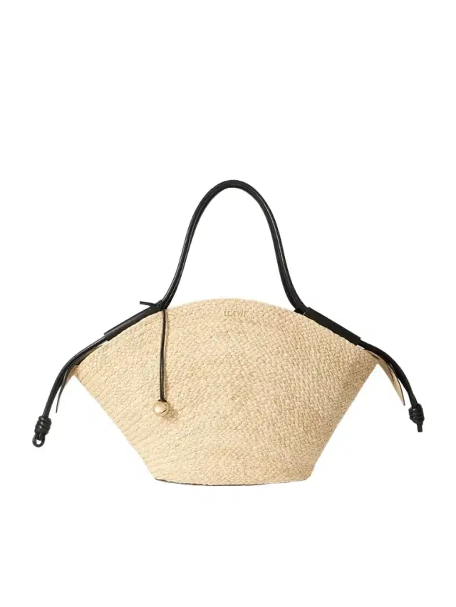 Paseo Large Leather-trimmed Raffia Tote
