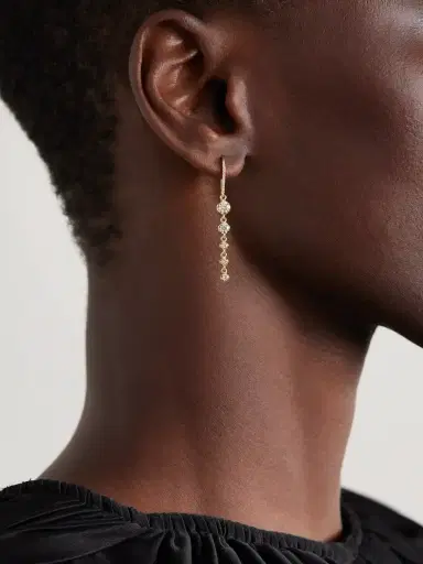 Jennifer Meyer 5 Graduated Illusion 18-karat Gold Diamond Earrings | Thumbnail 2 Jennifer Meyer 5 Graduated Illusion 18-karat Gold Diamond Earrings | Thumbnail 2
