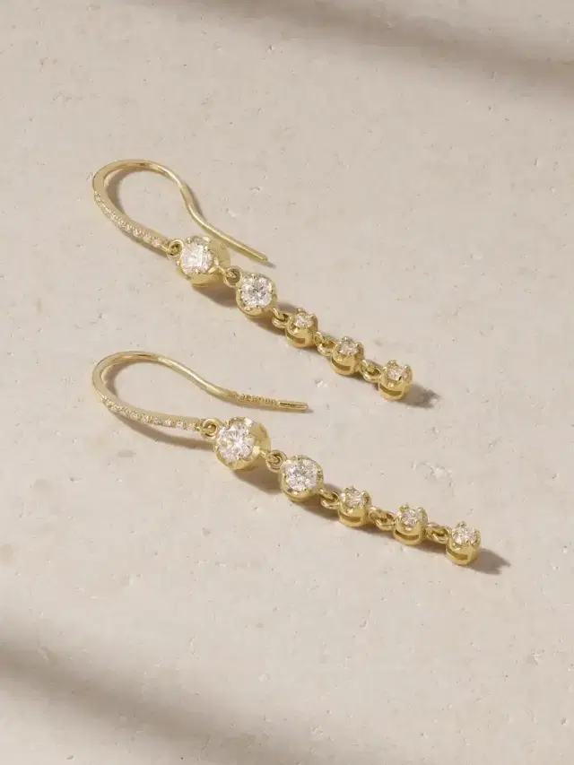 5 Graduated Illusion 18-karat Gold Diamond Earrings
