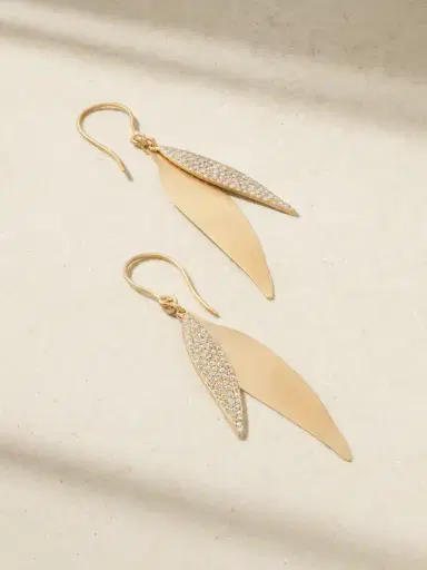 Ileana Makri Falling Leaves 18-karat Gold Diamond Earrings | Thumbnail 1 Ileana Makri Falling Leaves 18-karat Gold Diamond Earrings | Thumbnail 1