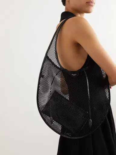 Alaïa Patent-leather Trimmed Mesh Shoulder Bag | Thumbnail 2