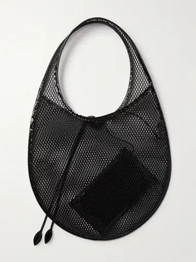 Alaïa Patent-leather Trimmed Mesh Shoulder Bag | Thumbnail 3