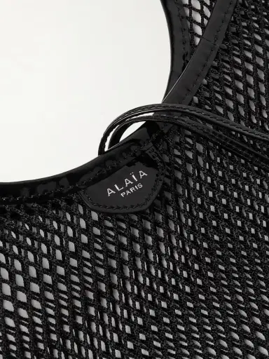 Alaïa Patent-leather Trimmed Mesh Shoulder Bag | Thumbnail 4