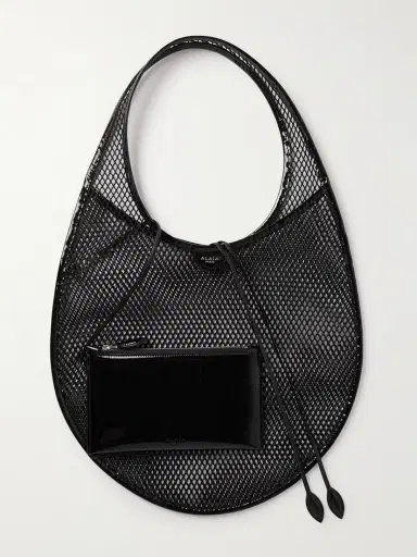 Alaïa Patent-leather Trimmed Mesh Shoulder Bag | Thumbnail 6