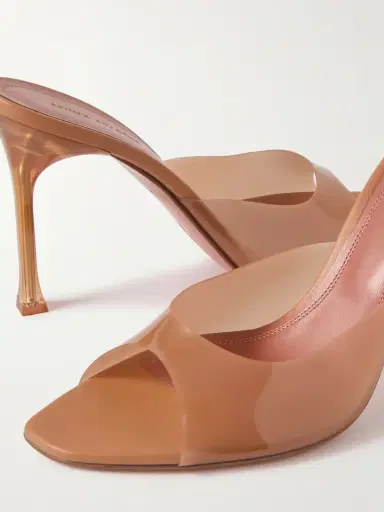 Amina Muaddi Alexa Pvc Mules | Thumbnail 4
