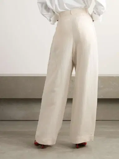 The Frankie Shop Piper Pleated Twill Wide-leg Pants | Thumbnail 3