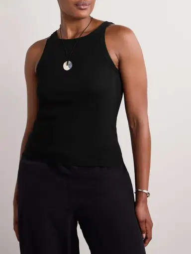 Nili Lotan Jennifer Ribbed Cotton-jersey Tank | Thumbnail 3 Nili Lotan Jennifer Ribbed Cotton-jersey Tank | Thumbnail 3