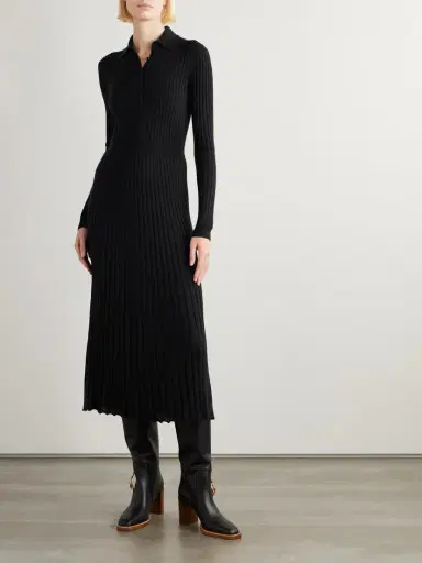Gabriela Hearst Ardor Ribbed Cashmere And Silk-blend Midi Dress | Thumbnail 2 Gabriela Hearst Ardor Ribbed Cashmere And Silk-blend Midi Dress | Thumbnail 2