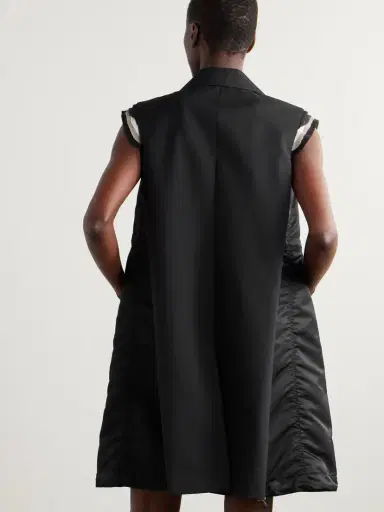 Sacai Canvas-trimmed Grain De Poudre And Shell Vest | Thumbnail 4 Sacai Canvas-trimmed Grain De Poudre And Shell Vest | Thumbnail 4