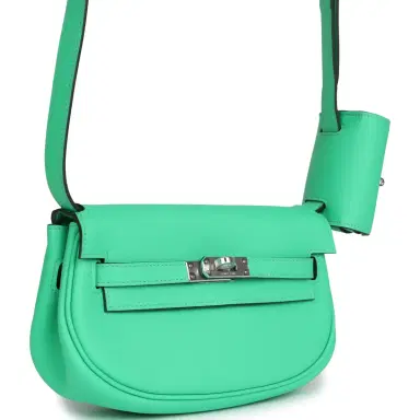 HERMÈS Hermes Kelly Moove Vert Comics Swift Palladium Hardware | Thumbnail 2