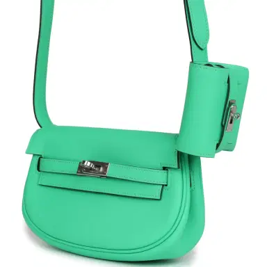 HERMÈS Hermes Kelly Moove Vert Comics Swift Palladium Hardware | Thumbnail 3