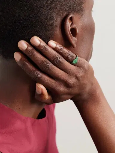 David Yurman 18-karat Gold Emerald Pinky Ring | Thumbnail 2 David Yurman 18-karat Gold Emerald Pinky Ring | Thumbnail 2