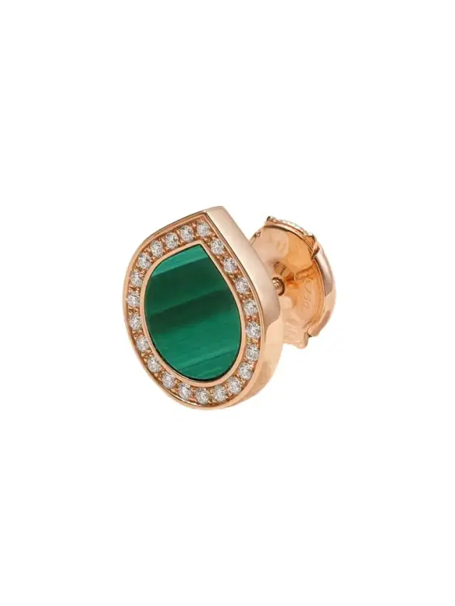Repossi Antifer 18-karat Rose Gold, Malachite And Diamond Single Earring