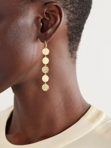 Jennifer Meyer Mini Hammered Disc 18-karat Gold Earrings | Thumbnail 2