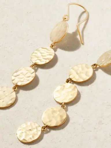 Jennifer Meyer Mini Hammered Disc 18-karat Gold Earrings | Thumbnail 3