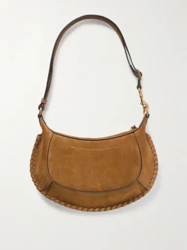 Isabel Marant Oskan Moon Whipstitched Leather-trimmed Suede Shoulder Bag | Thumbnail 3 Isabel Marant Oskan Moon Whipstitched Leather-trimmed Suede Shoulder Bag | Thumbnail 3