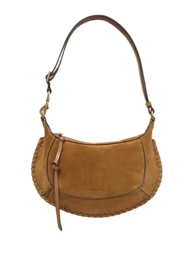 Isabel Marant Oskan Moon Whipstitched Leather-trimmed Suede Shoulder Bag | Thumbnail 1 Isabel Marant Oskan Moon Whipstitched Leather-trimmed Suede Shoulder Bag | Thumbnail 1