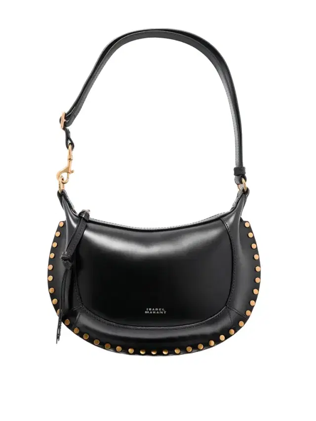 Isabel Marant Oskan Moon Studded Leather Shoulder Bag