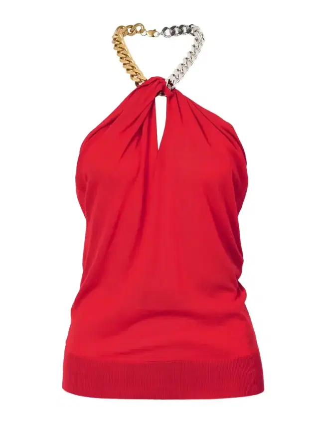 Chain-embellished Wool Halterneck Top - x large