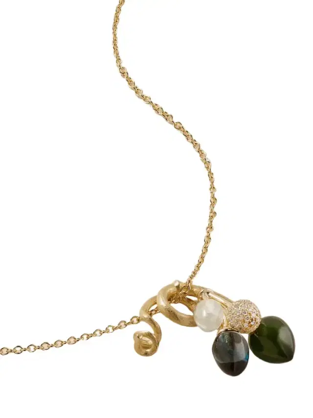 OLE LYNGGAARD COPENHAGEN Lotus Bunch 18-karat Gold Multi-stone Necklace