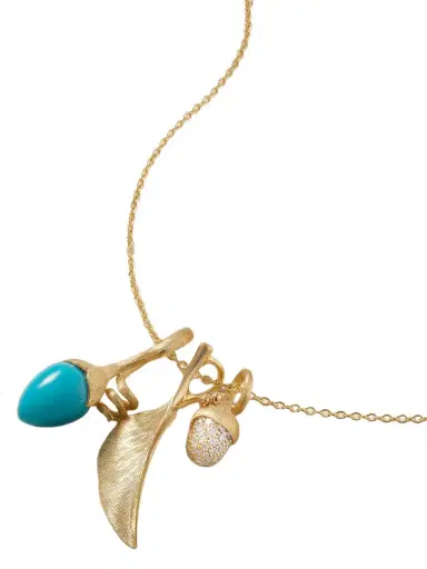 OLE LYNGGAARD COPENHAGEN This Lotus 18-karat Gold, Turquoise And Diamond Necklace | Thumbnail 1 OLE LYNGGAARD COPENHAGEN This Lotus 18-karat Gold, Turquoise And Diamond Necklace | Thumbnail 1