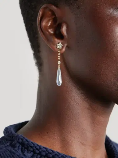 OLE LYNGGAARD COPENHAGEN Shooting Stars 18-karat Gold, Aquamarine And Diamond Earrings | Thumbnail 2