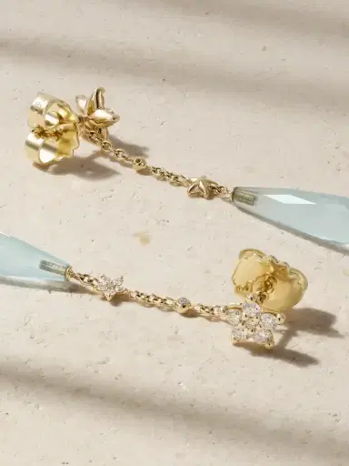 OLE LYNGGAARD COPENHAGEN Shooting Stars 18-karat Gold, Aquamarine And Diamond Earrings | Thumbnail 3