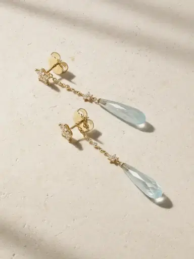 OLE LYNGGAARD COPENHAGEN Shooting Stars 18-karat Gold, Aquamarine And Diamond Earrings | Thumbnail 1