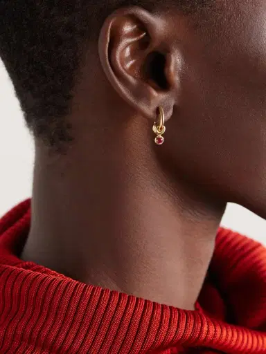Spinelli Kilcollin Zahra 18-karat Gold Sapphire Hoop Earrings | Thumbnail 2