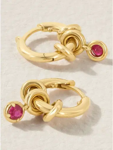Spinelli Kilcollin Zahra 18-karat Gold Sapphire Hoop Earrings | Thumbnail 3