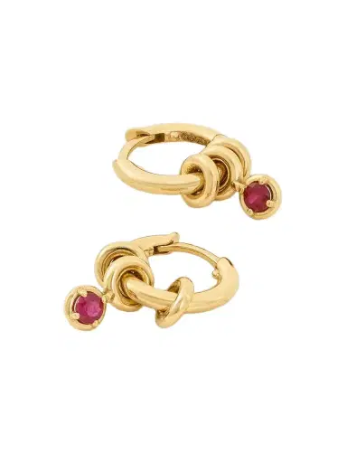 Spinelli Kilcollin Zahra 18-karat Gold Sapphire Hoop Earrings | Thumbnail 1