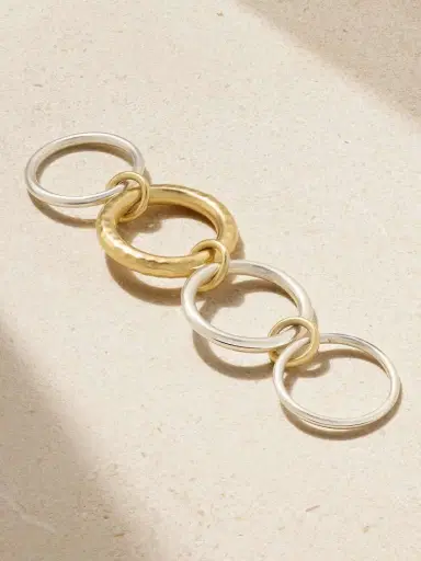 Spinelli Kilcollin Janssen Linked Sterling Silver And 18-karat Gold Rings | Thumbnail 3 Spinelli Kilcollin Janssen Linked Sterling Silver And 18-karat Gold Rings | Thumbnail 3