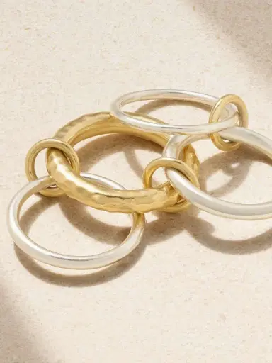 Spinelli Kilcollin Janssen Linked Sterling Silver And 18-karat Gold Rings | Thumbnail 4 Spinelli Kilcollin Janssen Linked Sterling Silver And 18-karat Gold Rings | Thumbnail 4