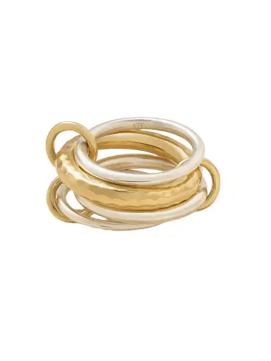 Spinelli Kilcollin Janssen Linked Sterling Silver And 18-karat Gold Rings | Thumbnail 1 Spinelli Kilcollin Janssen Linked Sterling Silver And 18-karat Gold Rings | Thumbnail 1
