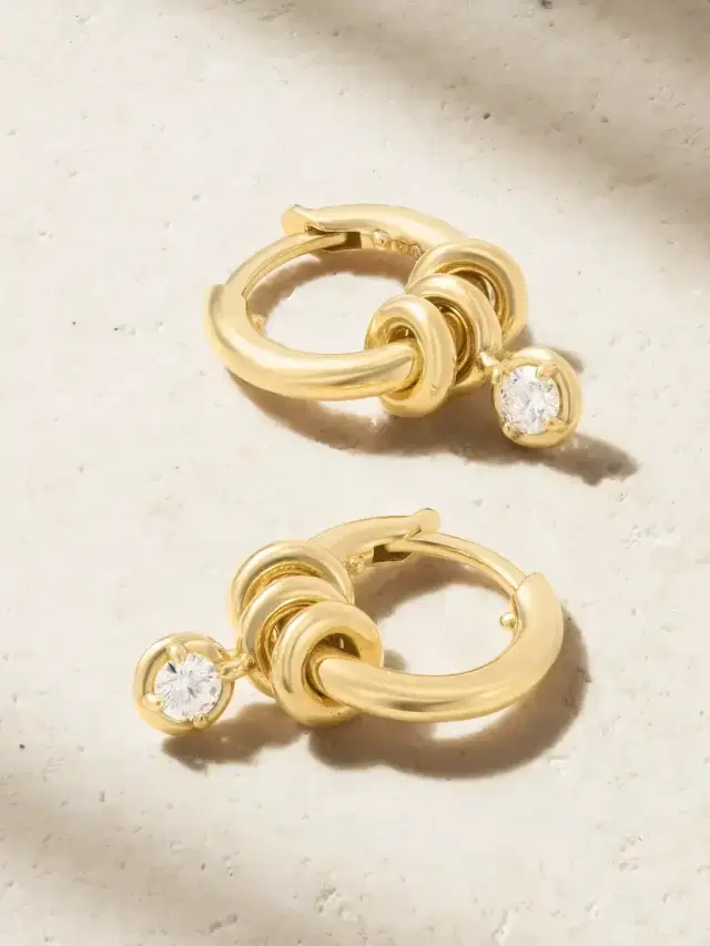 Zahra 18-karat Gold Diamond Hoop Earrings