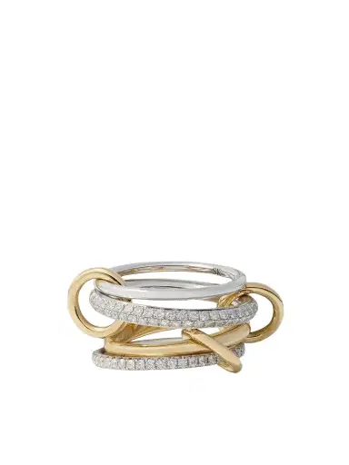 Spinelli Kilcollin Vega Set Of Four Sterling Silver And 18-karat Gold Diamond Rings | Thumbnail 1 Spinelli Kilcollin Vega Set Of Four Sterling Silver And 18-karat Gold Diamond Rings | Thumbnail 1