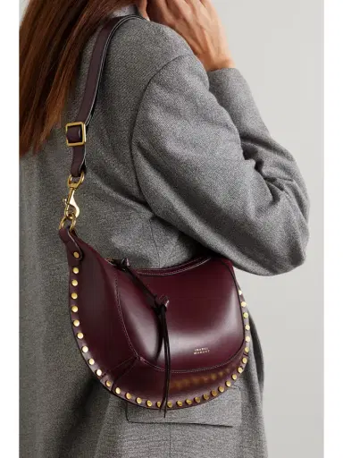 Isabel Marant Oskan Moon Studded Leather Shoulder Bag | Thumbnail 2