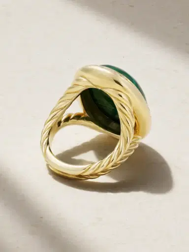 David Yurman 18-karat Gold, Malachite And Diamond Ring | Thumbnail 3 David Yurman 18-karat Gold, Malachite And Diamond Ring | Thumbnail 3