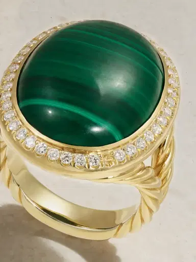 David Yurman 18-karat Gold, Malachite And Diamond Ring | Thumbnail 4 David Yurman 18-karat Gold, Malachite And Diamond Ring | Thumbnail 4