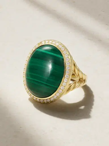 David Yurman 18-karat Gold, Malachite And Diamond Ring | Thumbnail 1 David Yurman 18-karat Gold, Malachite And Diamond Ring | Thumbnail 1