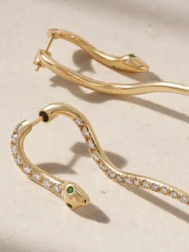 Ileana Makri Boa 18-karat Gold Diamond Earrings | Thumbnail 3