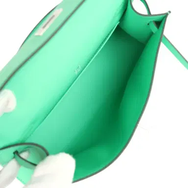 HERMÈS Hermes Kelly Pochette Vert Comics Swift Palladium Hardware | Thumbnail 8