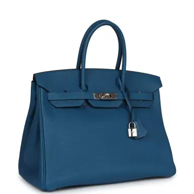 HERMÈS Pre-owned Hermes Birkin 35 Bleu de Galice Togo Palladium Hardware | Thumbnail 2 HERMÈS Pre-owned Hermes Birkin 35 Bleu de Galice Togo Palladium Hardware | Thumbnail 2